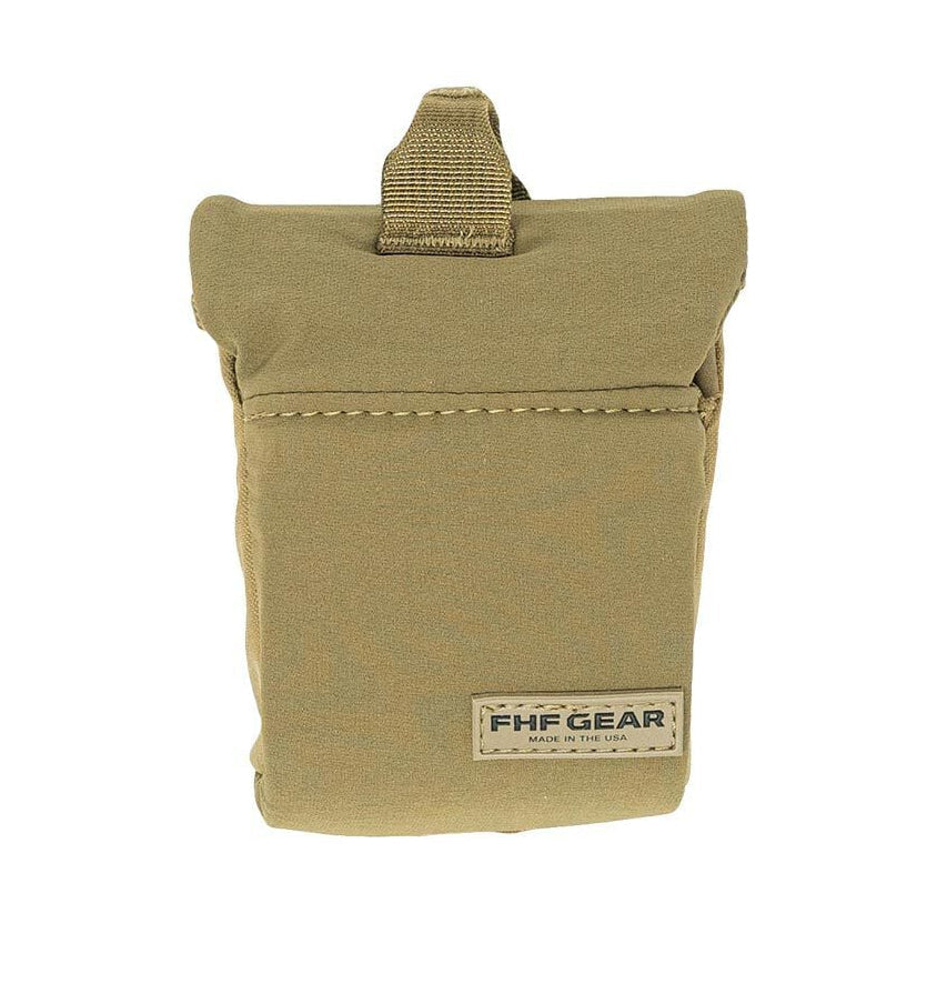 Coyote brown tactical pouch with top webbing loop and FHF GEAR label.
