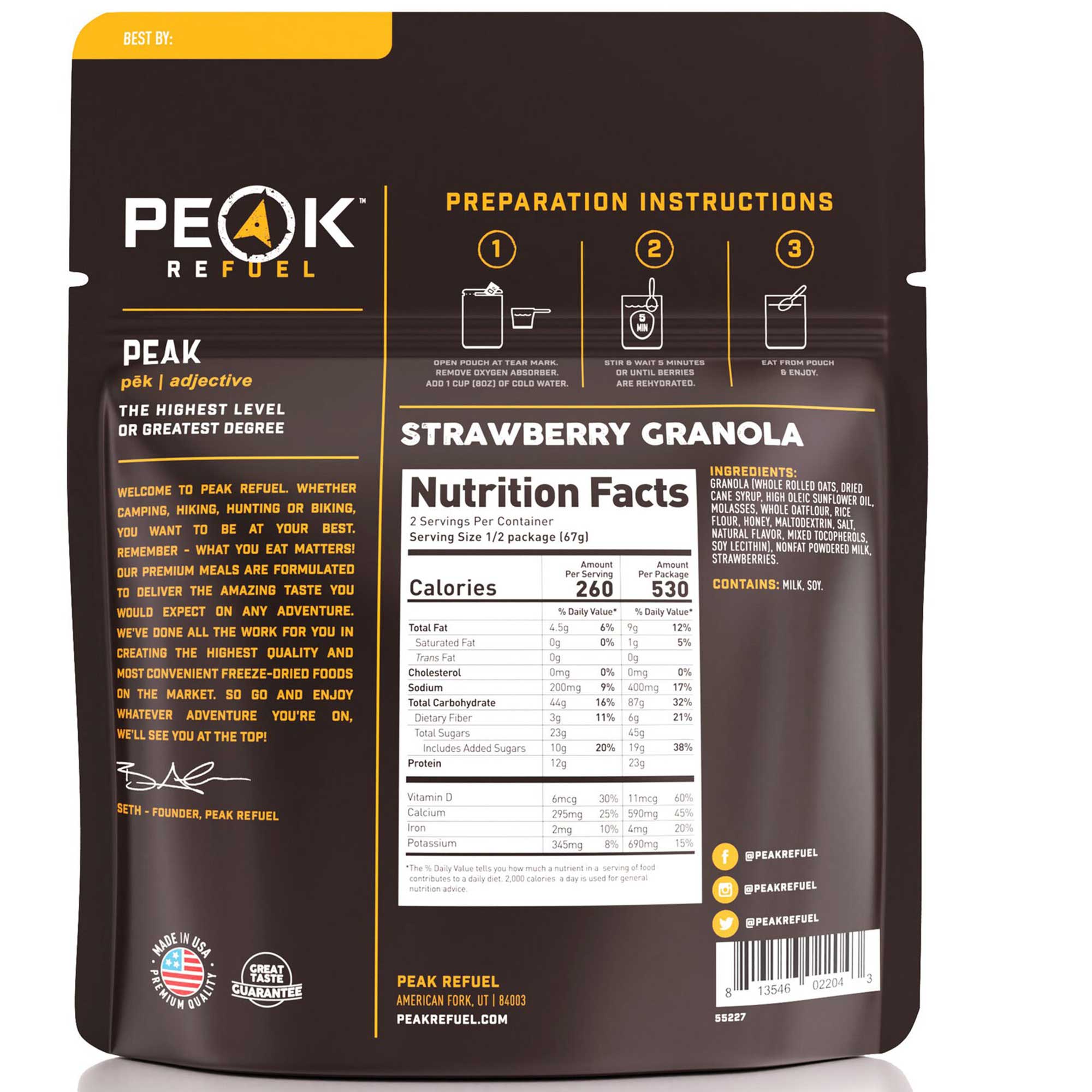 Peak Refuel Strawberry Granola