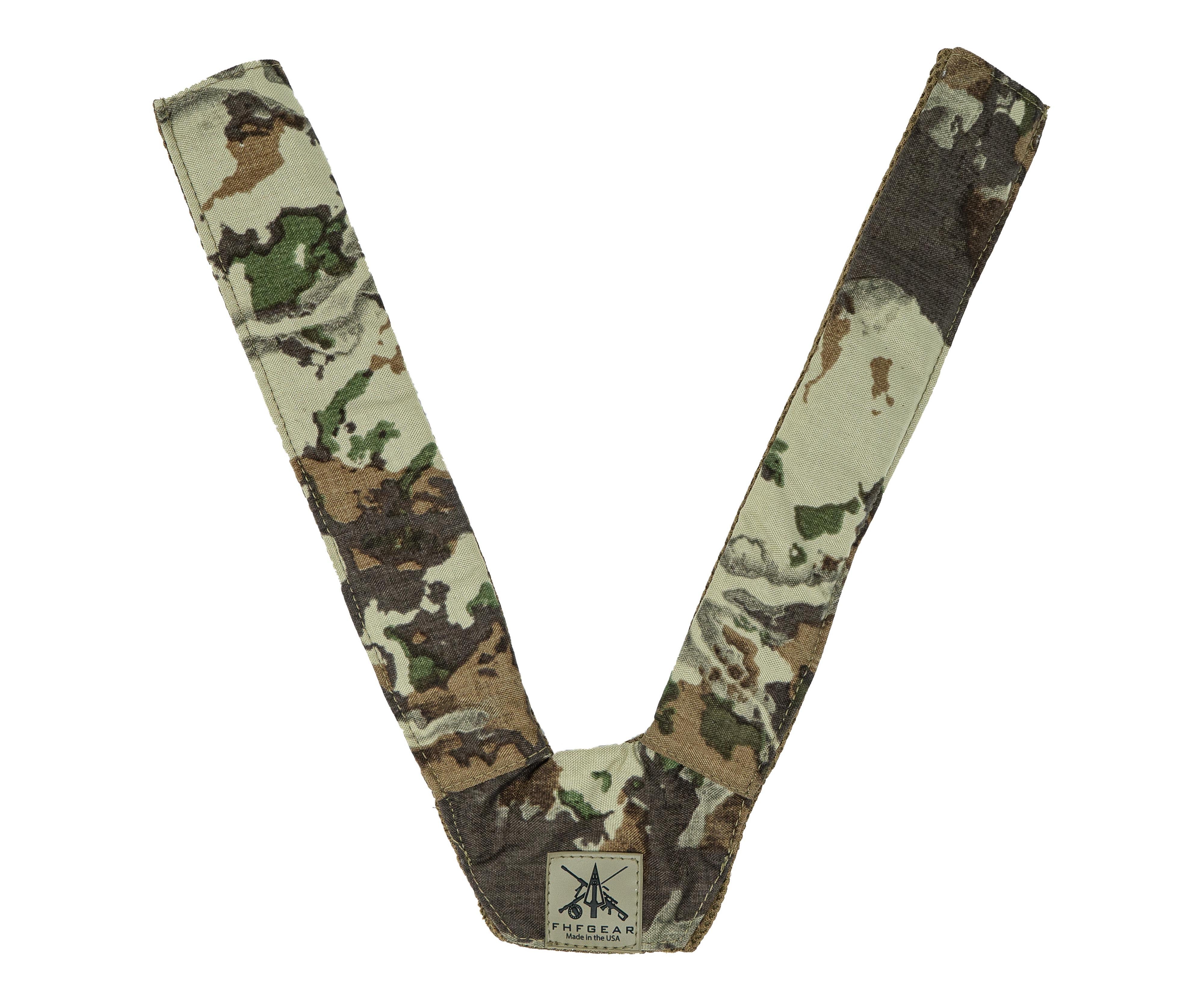 Multicam padded shoulder strap, V-shaped, with FHF GEAR logo.