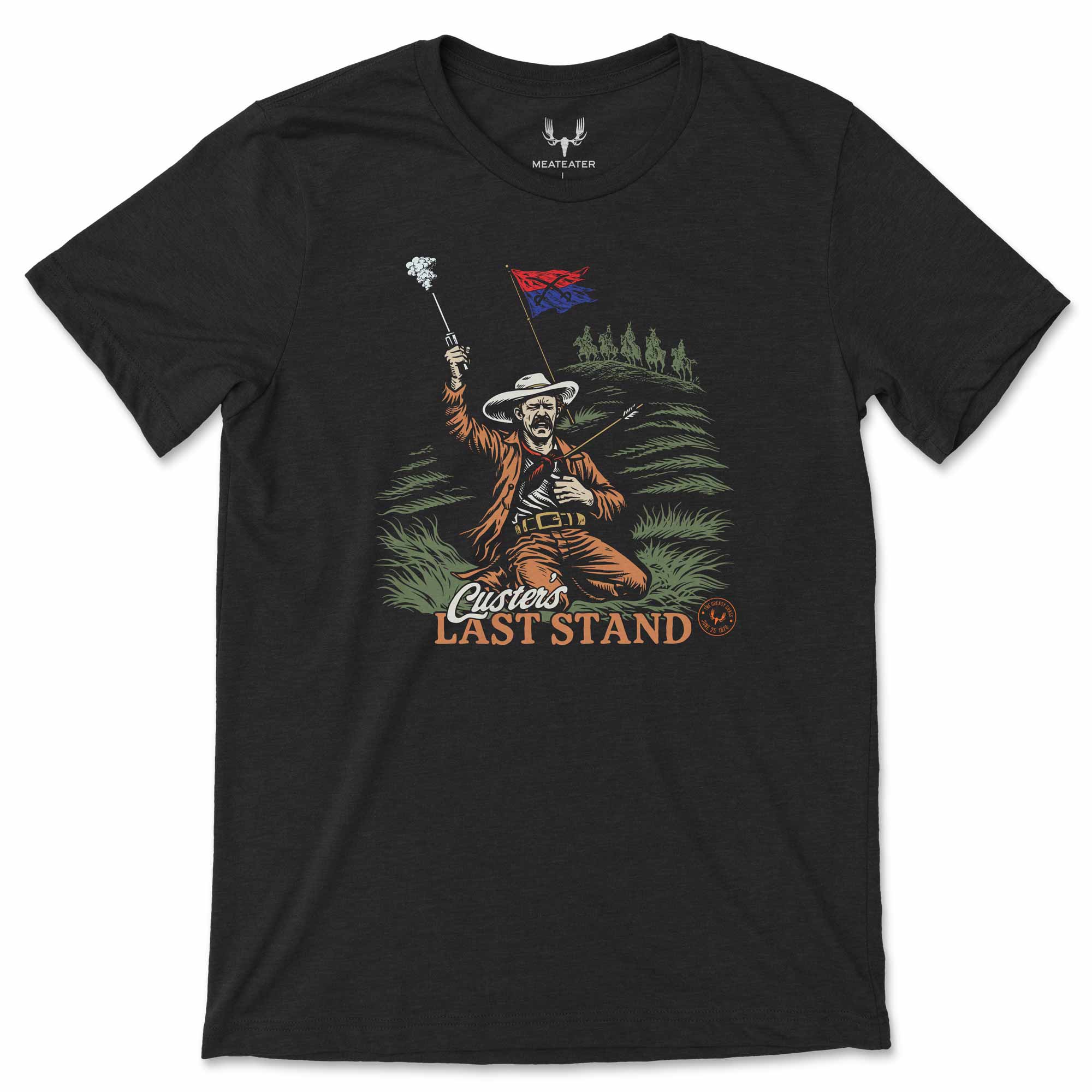 パーツ [meat eater] MeatEater Time Machine Custer's Last Stand T-Shirt