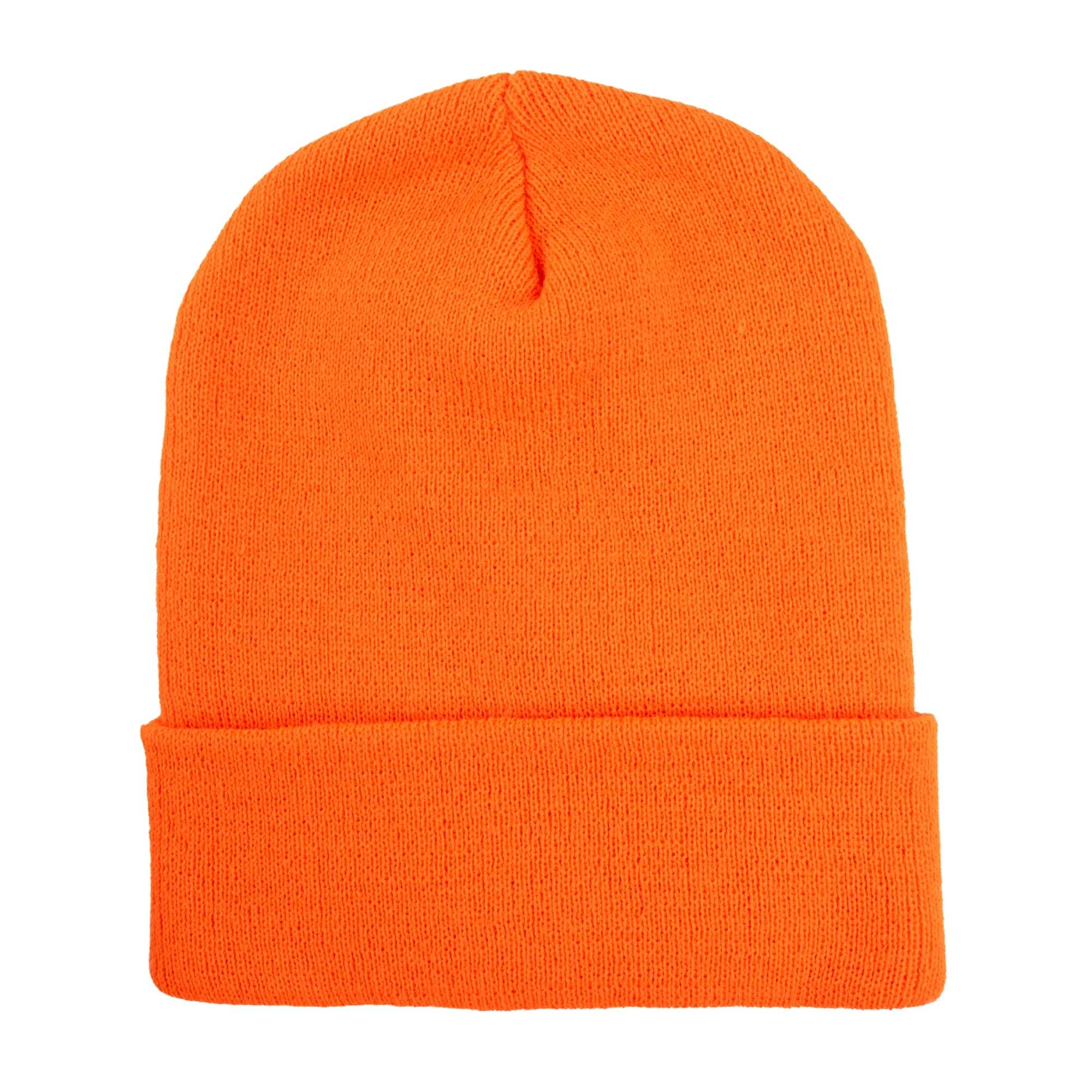 Orange beanie.