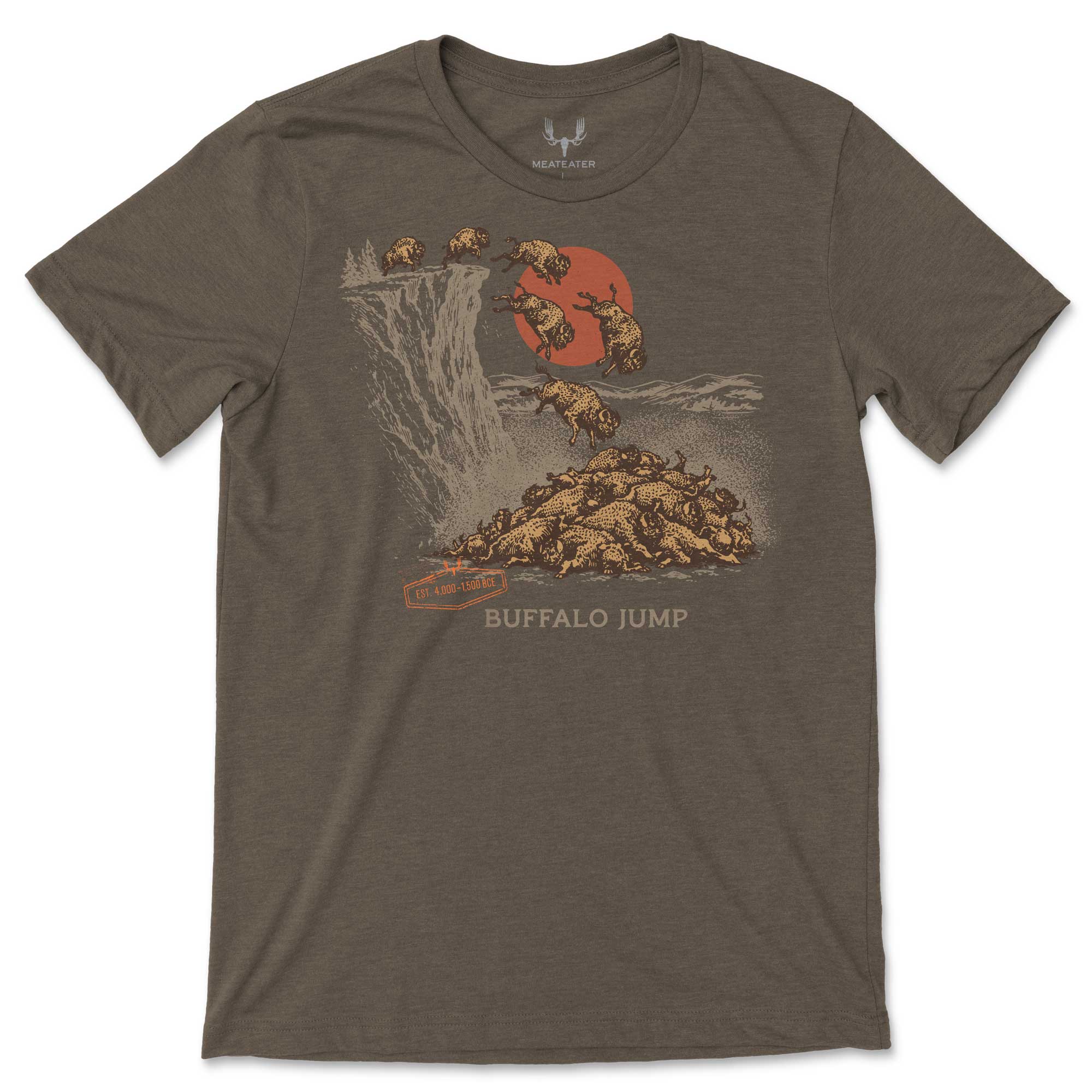 トップス TheThreeRobbers STAG BUFFALO SHIRT MeatEater Time Machine Buffalo Jump T-Shirt