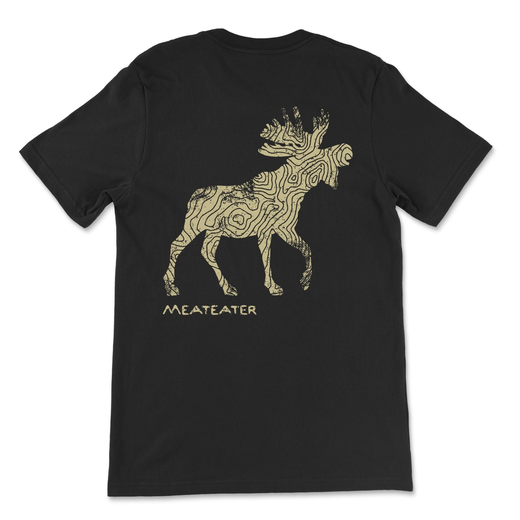 Black t-shirt with a moose at the center and MEATEATER text below.