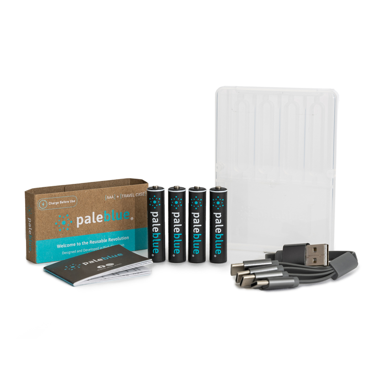 Pale Blue Rechargeable AAA Batteries image number 1