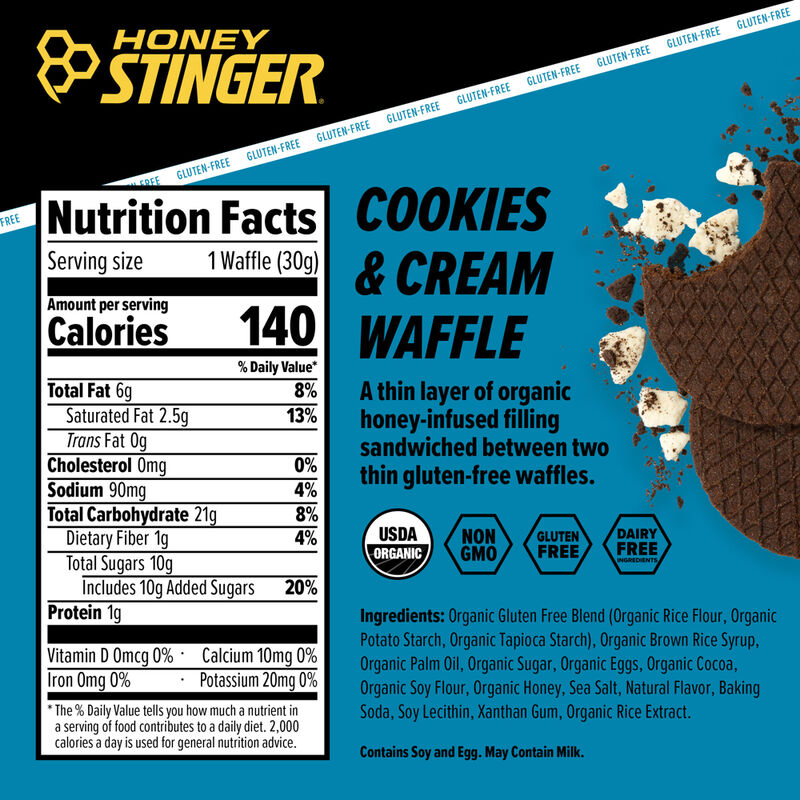 Honey Stinger Cookies & Cream Waffles (6 pack) image number 3