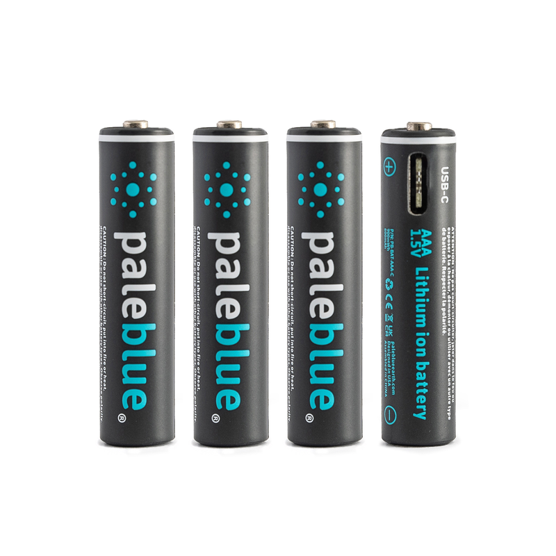 Pale Blue Rechargeable AAA Batteries image number 0
