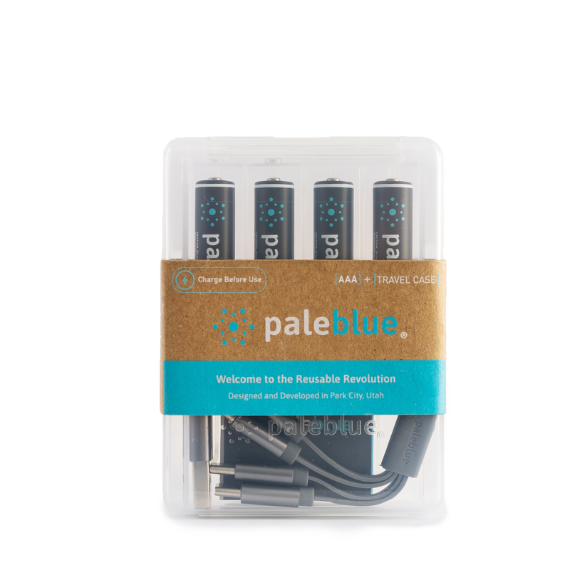 Pale Blue Rechargeable AAA Batteries image number 2