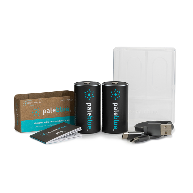 Pale Blue Rechargeable D Batteries image number 1