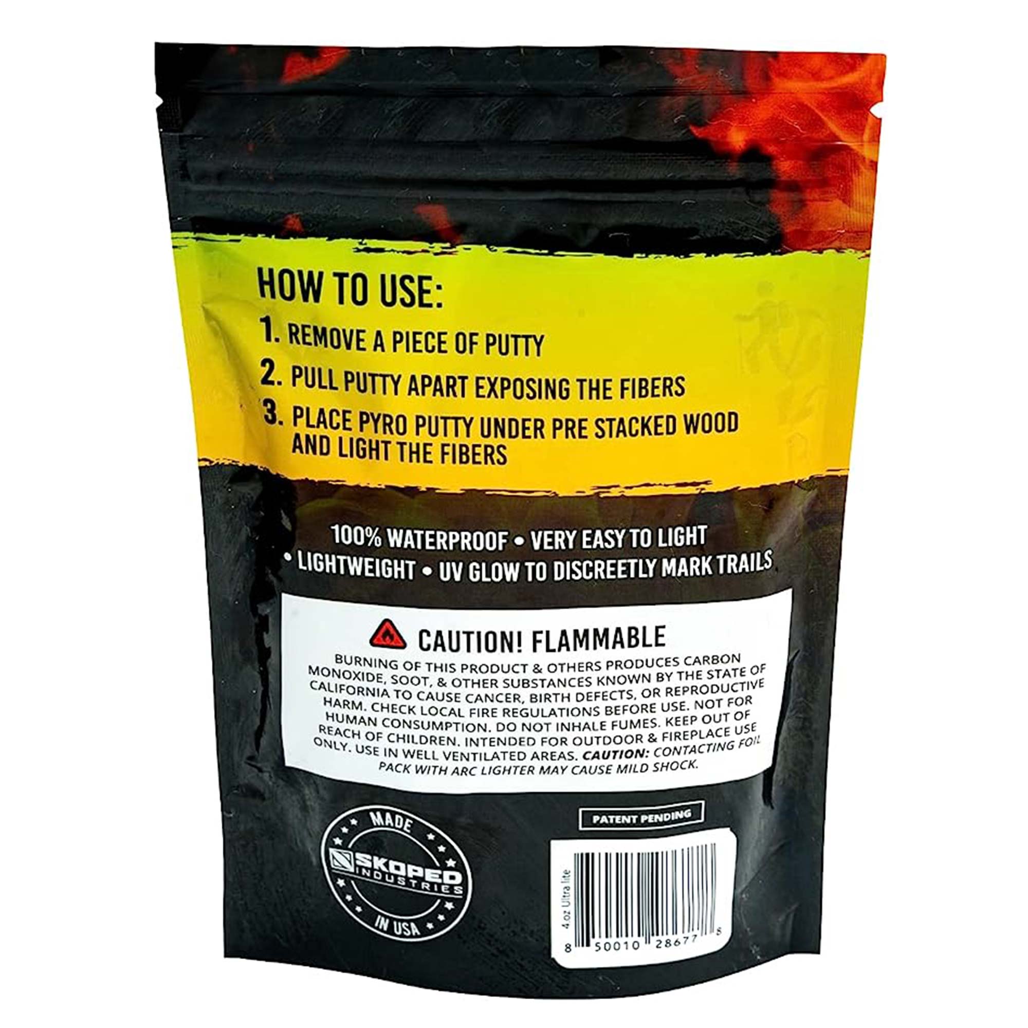 Pyro Putty 4 Oz Zip Bag Waterproof Fire Starter